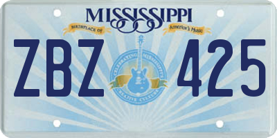 MS license plate ZBZ425