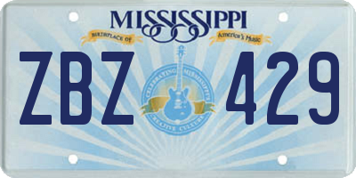 MS license plate ZBZ429