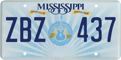 MS license plate ZBZ437