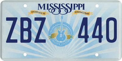 MS license plate ZBZ440
