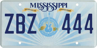 MS license plate ZBZ444
