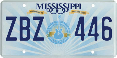 MS license plate ZBZ446