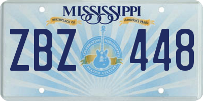 MS license plate ZBZ448