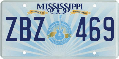 MS license plate ZBZ469