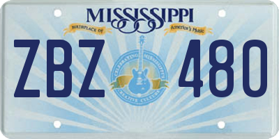 MS license plate ZBZ480