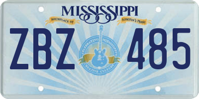 MS license plate ZBZ485