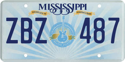 MS license plate ZBZ487