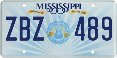 MS license plate ZBZ489