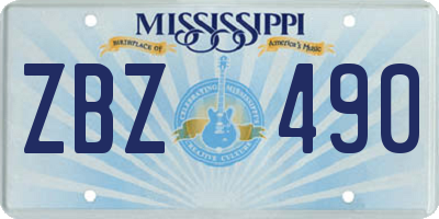 MS license plate ZBZ490