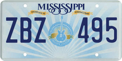 MS license plate ZBZ495
