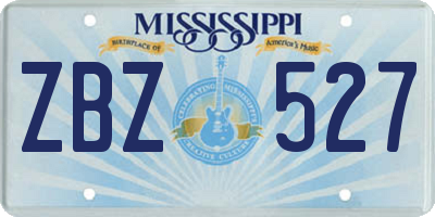 MS license plate ZBZ527