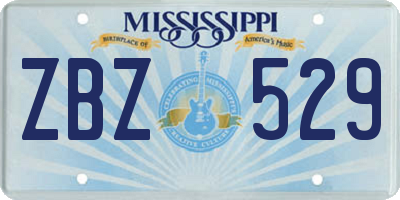 MS license plate ZBZ529