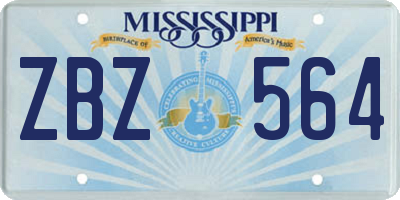 MS license plate ZBZ564