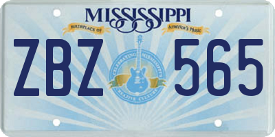 MS license plate ZBZ565