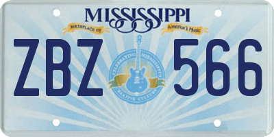 MS license plate ZBZ566