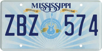 MS license plate ZBZ574