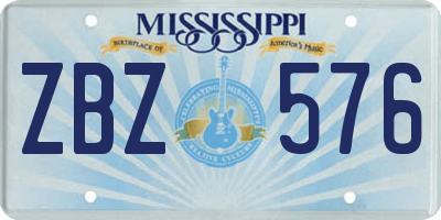 MS license plate ZBZ576