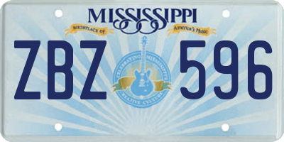 MS license plate ZBZ596