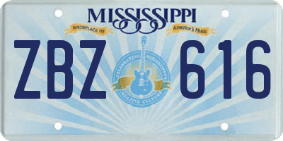 MS license plate ZBZ616