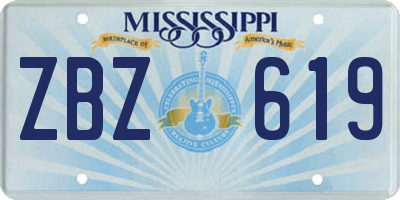 MS license plate ZBZ619