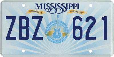 MS license plate ZBZ621