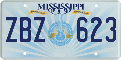 MS license plate ZBZ623