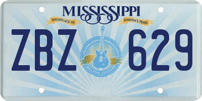 MS license plate ZBZ629