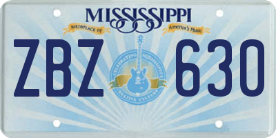 MS license plate ZBZ630