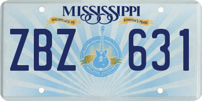MS license plate ZBZ631