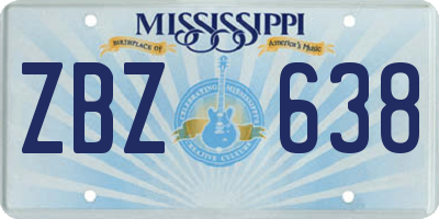MS license plate ZBZ638