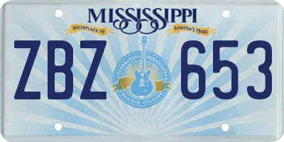MS license plate ZBZ653