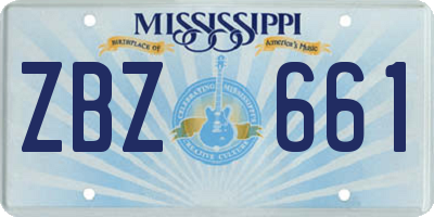 MS license plate ZBZ661