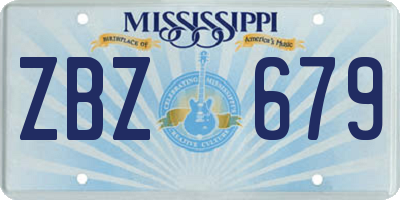 MS license plate ZBZ679