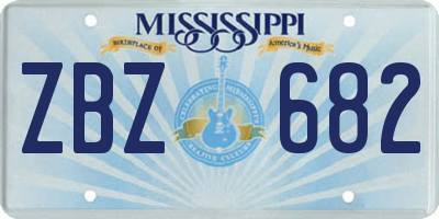 MS license plate ZBZ682