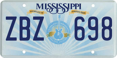 MS license plate ZBZ698