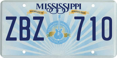 MS license plate ZBZ710