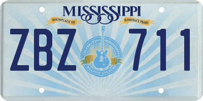 MS license plate ZBZ711