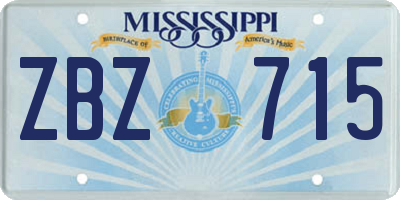 MS license plate ZBZ715