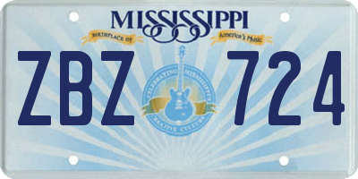 MS license plate ZBZ724