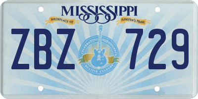 MS license plate ZBZ729