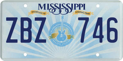 MS license plate ZBZ746