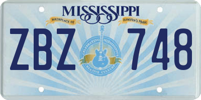 MS license plate ZBZ748