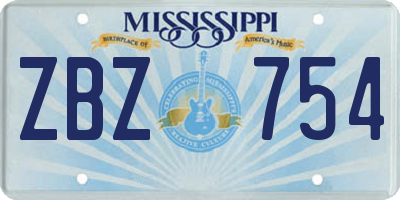 MS license plate ZBZ754
