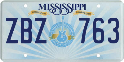 MS license plate ZBZ763