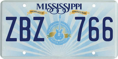 MS license plate ZBZ766