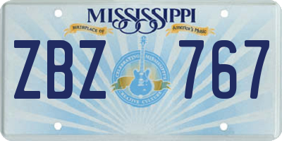 MS license plate ZBZ767