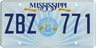 MS license plate ZBZ771