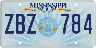 MS license plate ZBZ784