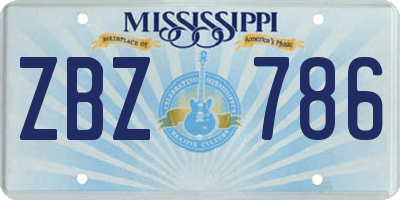 MS license plate ZBZ786