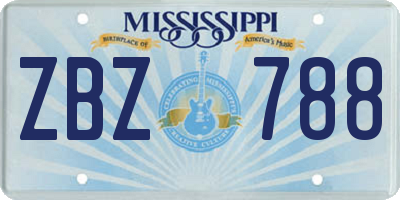 MS license plate ZBZ788